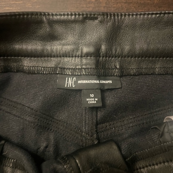 INC Black Leather Pants - Picture 2 of 3